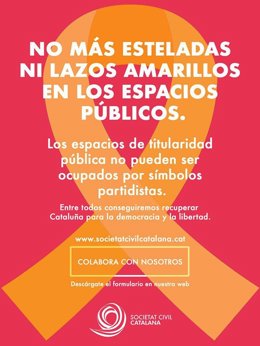Cartel de SCC para denunciar símbolos independentistas en la vía pública