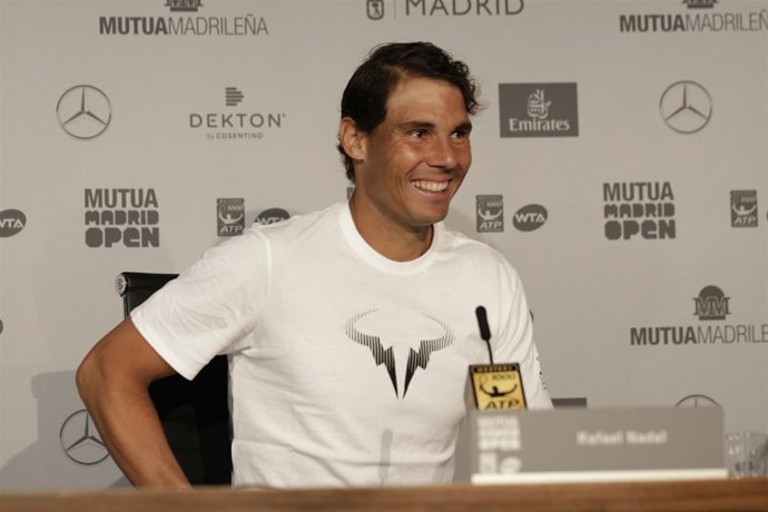 Rafa Nadal en la rueda de prensa de el Mutua Madrid Open