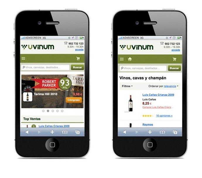 Compra online de vino por móvil 