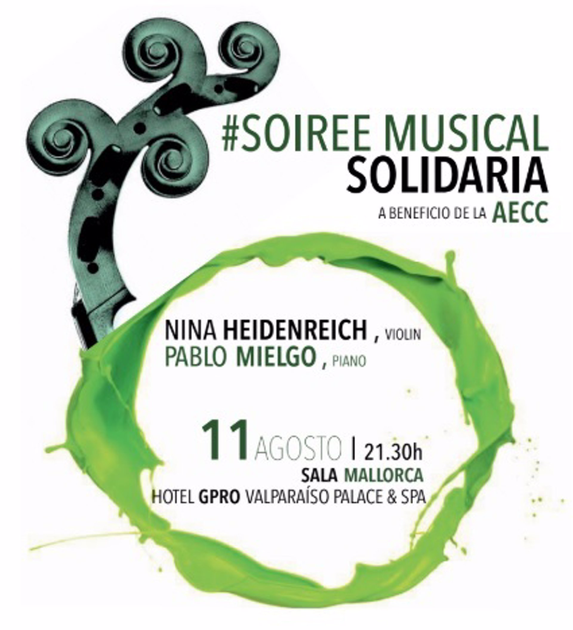 La violinista Nina Heidenreich y el pianista Pablo Mielgo ofrecen este sábado un concierto a beneficio de la AECC