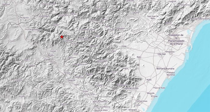 Localización del epicentro del terremoto en Higueras del 12 de agosto de 2018