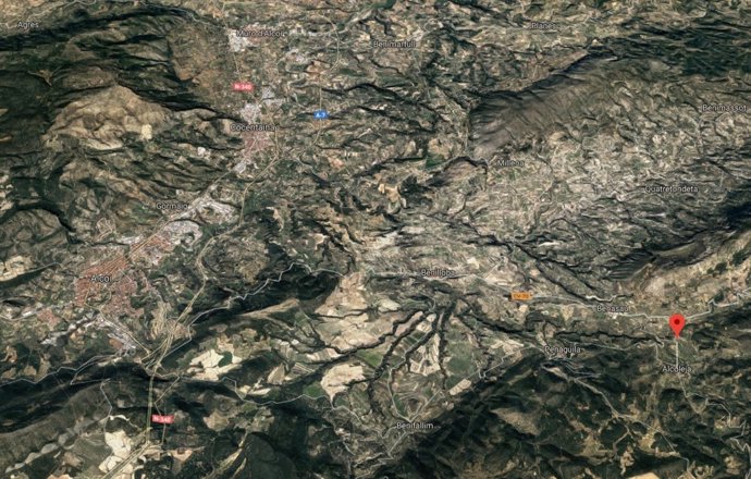 Localización de Alcoleja (Alicante)