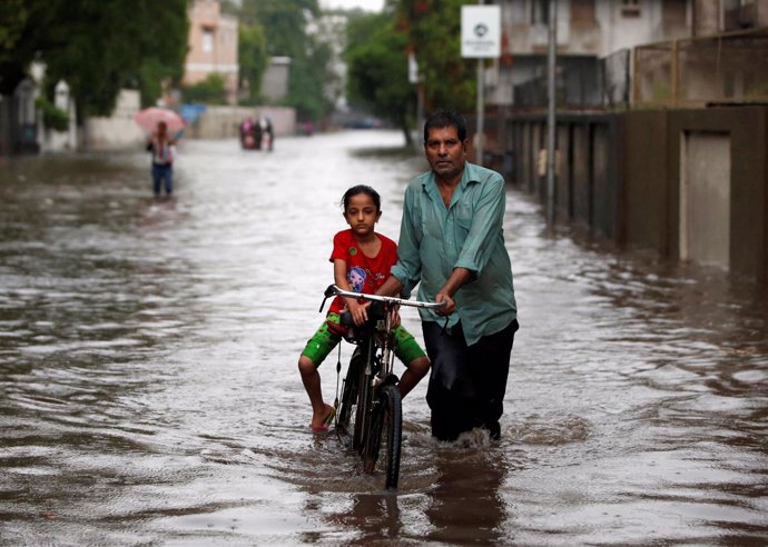 Inundaciones provocadas por el monzón en Ahmedabad