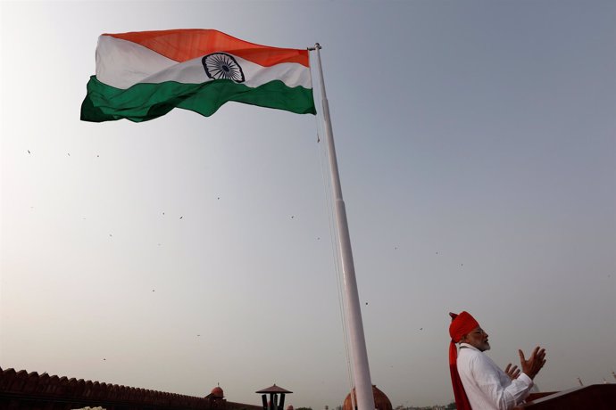 Narendra Modi en su discurso en el Día de la Independencia