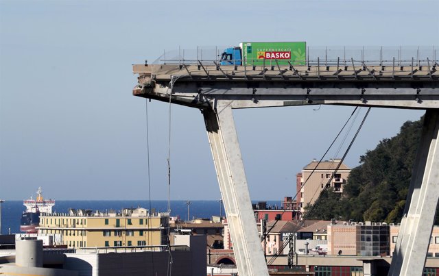 El puente Morandi derrumbado en Génova