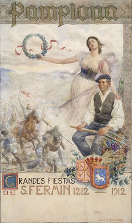 Boceto del cartel de Ciga que se incorpora al Museo de Navarra. 