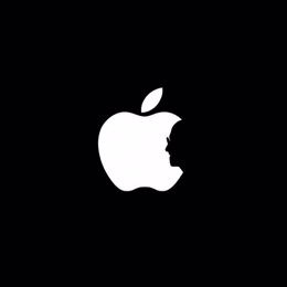 Apple (logo) con silueta de Steve Jobs