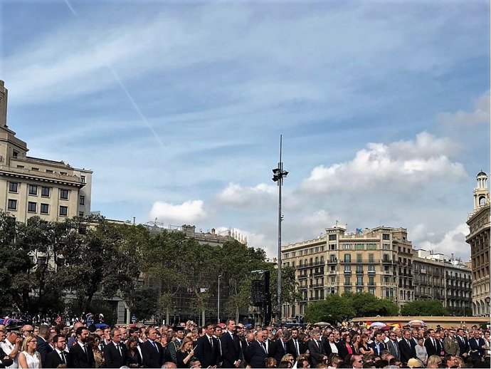 Autoritats en el 1r aniversari dels atemptats gihadistes a Barcelona