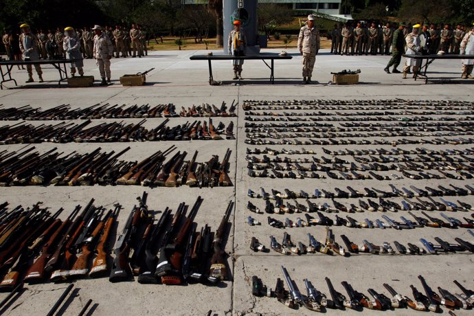 Armas de grupos criminales incautadas en México