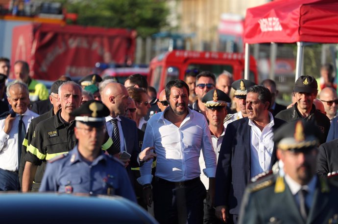Matteo Salvini visita Genova