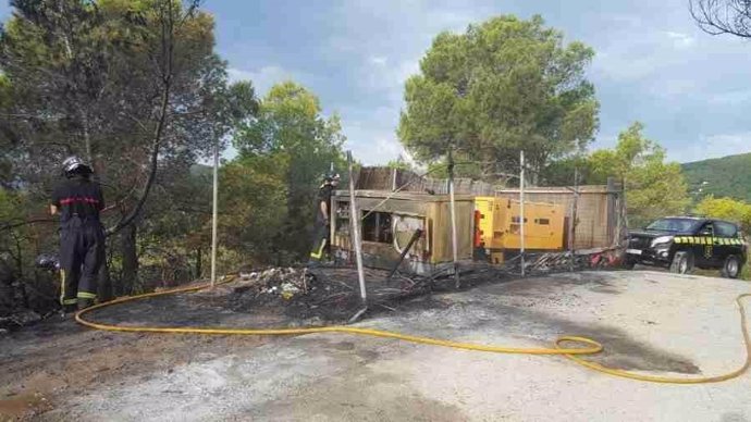 Incendio de un generador eléctrico de Ibiza