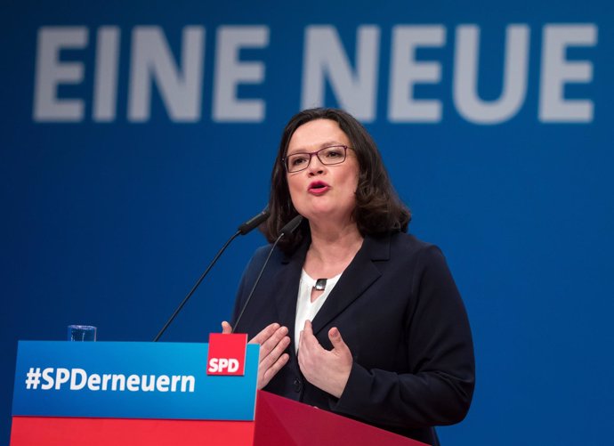 La nueva líder del SPD, Andrea Nahles