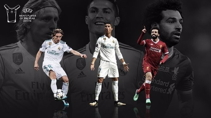 Modric, Cristiano Ronaldo y Salah, candidatos a Jugador del Año de la UEFA 