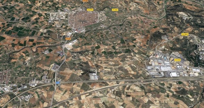 Localización de la A-3 a la altura de Cheste