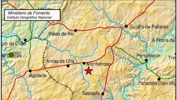 Mapa terremoto Lugo
