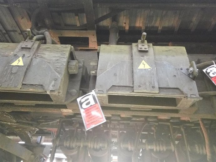 Una pieza de un tren de Metro con amianto