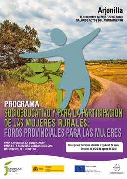 Cartel del programa socioeducativo para fomentar las mujeres rurales.