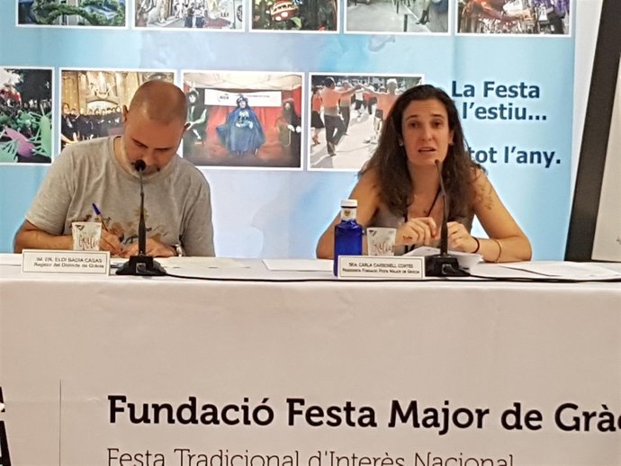 El concejal E.Badia y C.Carbonell (Fundació Festa Major de Gràcia)