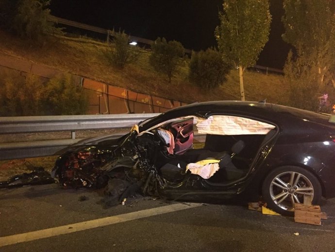 Resultado del vehículo del 'kamikaze' tras el impacto