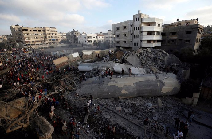 Zona atacada por Israel en la Franja de Gaza