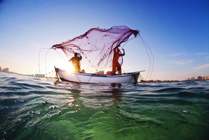 La imagen sobre el arte de la pesca obra de Javier Murcia