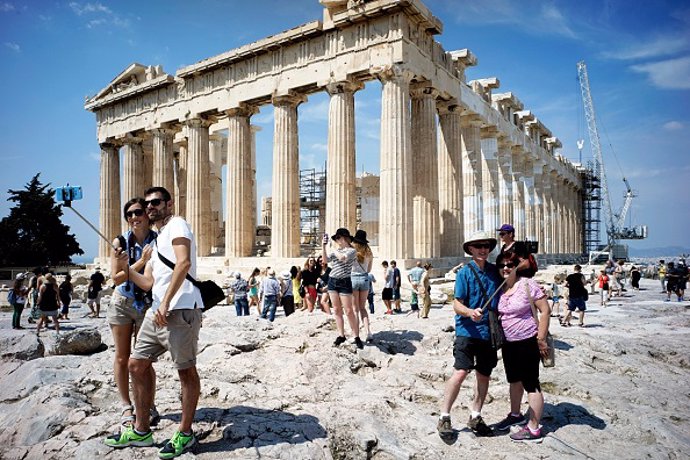 Turistas en Grecia 