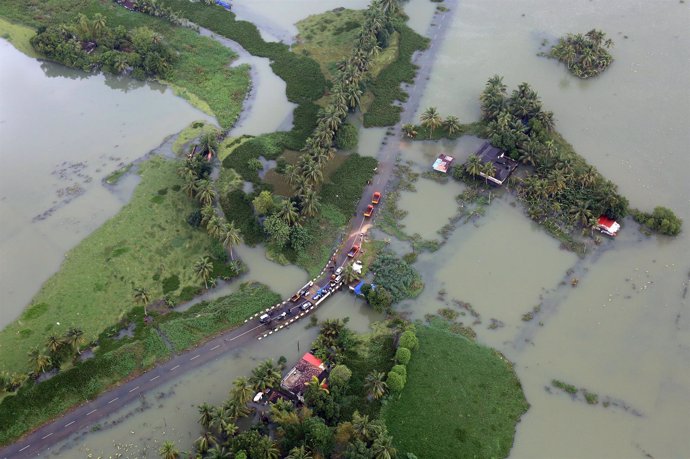 Inundaciones en Kerala, India