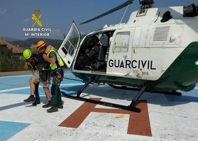 Imagen del rescate del montañero