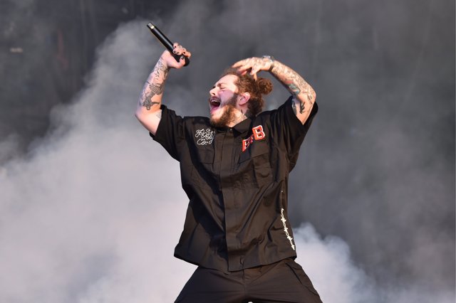 Post Malone performing on the first day of the Wireless Festival, in Finsbury Pa