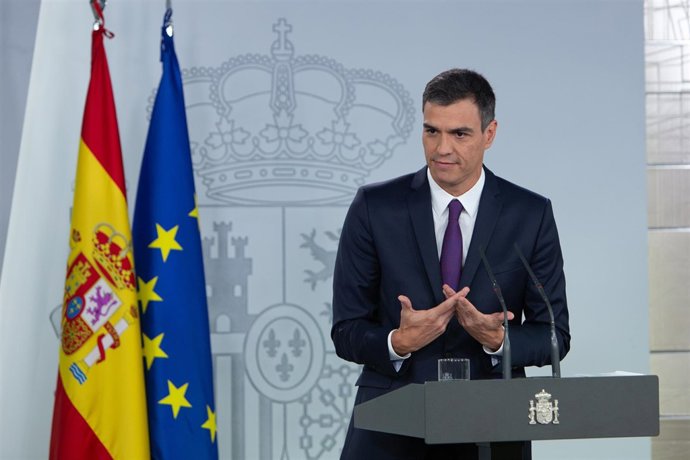 El presidente del Gobierno, Pedro Sánchez, comparece ante los medios después del