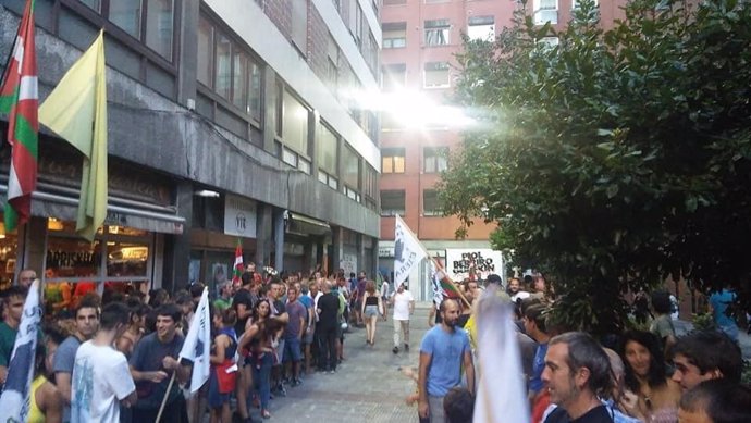 Acto de bienvenida en Bilbao al expreso de ETA Aitor Fernández