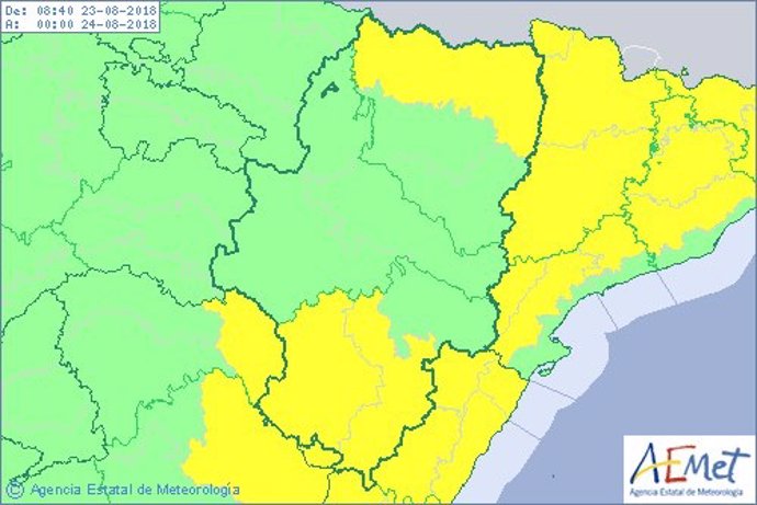 Las lluvias y tormentas afectarán a parte de la provincia de Teruel. 