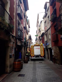 Escape de gas en la calle San Juan de Logroño
