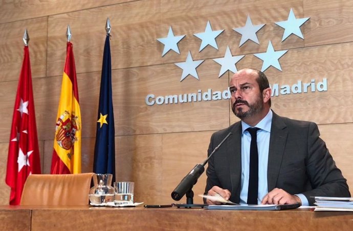 Pedro Rollán en rueda de prensa tras el Consejo de Gobierno