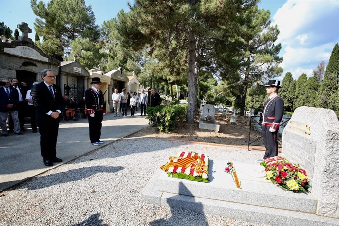El president de la Generalitat, Quim Torra,en l'ofrena floral