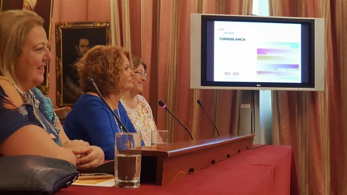 Adela Castaño, durante la rueda de prensa