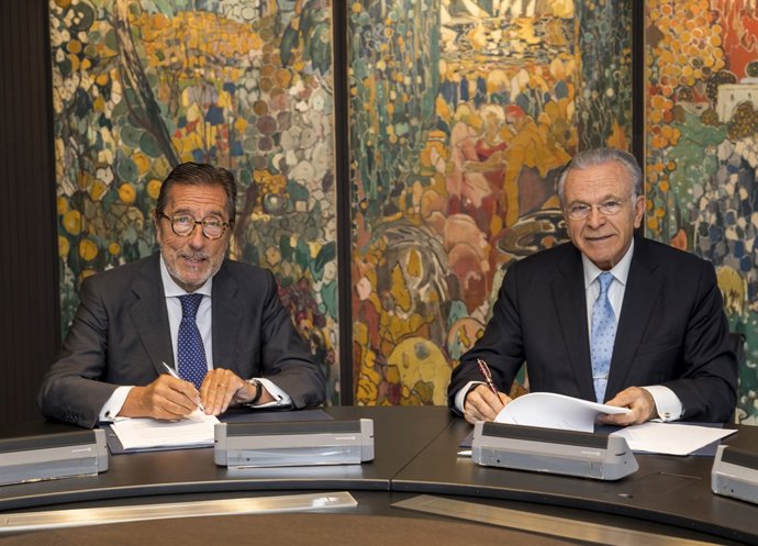 Antonio Vila (MicroBank) i Isidre Fainé (Fundació Bancària La Caixa)
