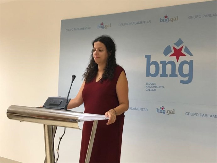 La diputada del BNG, Noa Presas, en rueda de prensa