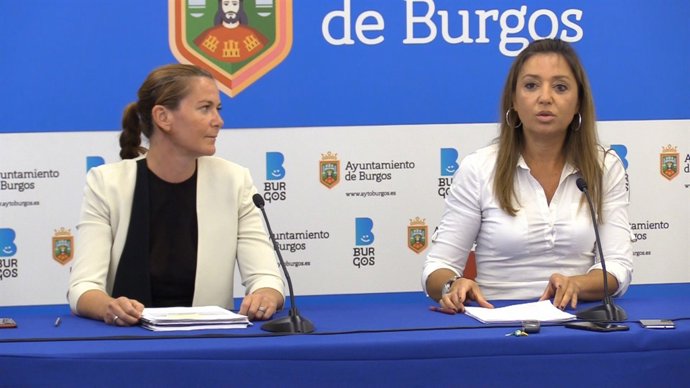 Idoia Costa y Carolina Blasco en rueda de prensa Burgos 24/8/2018