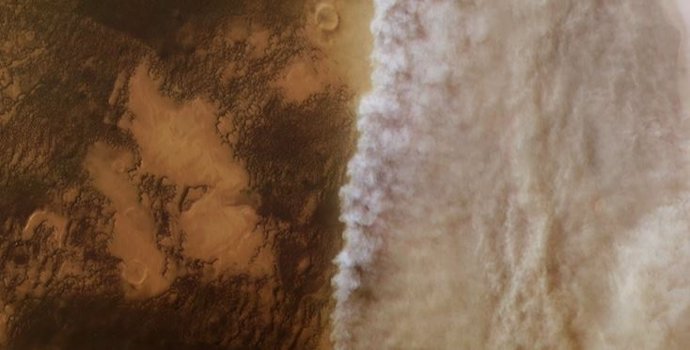 Tormenta de polvo en Marte