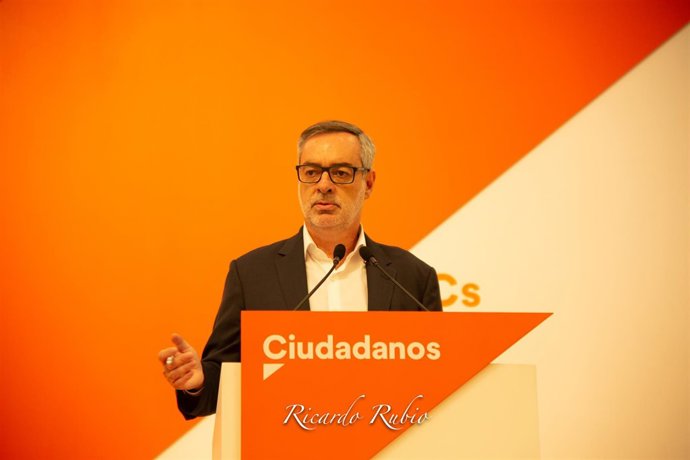 El secretario general de Ciudadanos, José Manuel Villegas, en una rueda de prens
