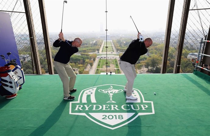 Golfistas en las instalaciones de la Ryder Cup 2018