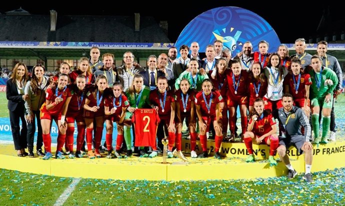 La selección española sub-20, tras perder la final del Mundial femenino.