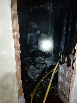 Incendio en una bajera de Andosilla