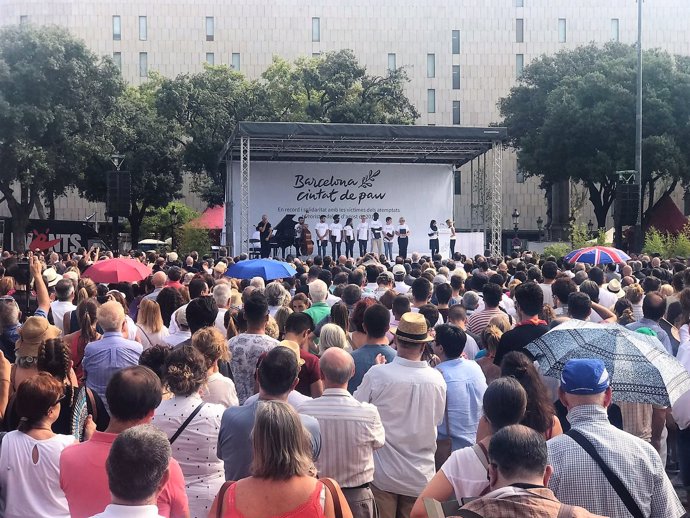 Acto del I aniversario de los atentados yihadistas en Catalunya