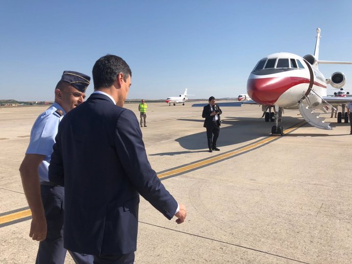 Pedro Sánchez en la Base Aérea de Torrejón de Ardoz (Madrid)