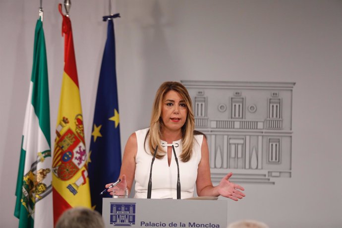 Rueda de prensa de Susana Díaz tras reunirse con Pedro Sánchez