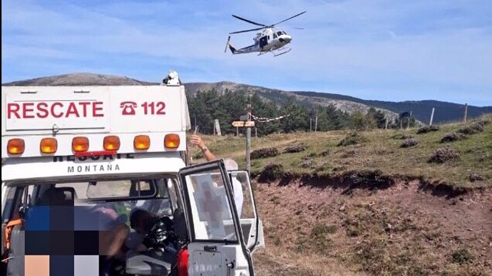 Rescate helicóptero en prueba BTT