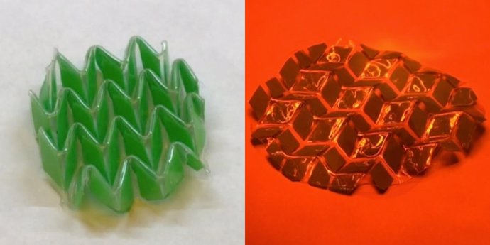 Material que cambia de forma con estímulos de luz y temperatura