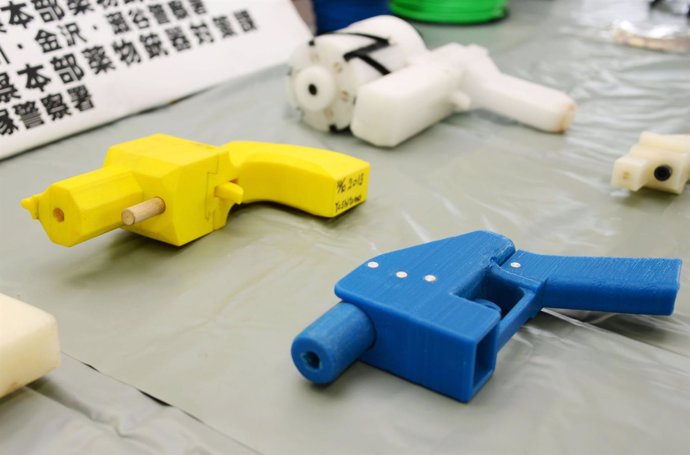 Pistolas, arma, armas, pistola, de plástico fabricadas con una impresora 3D